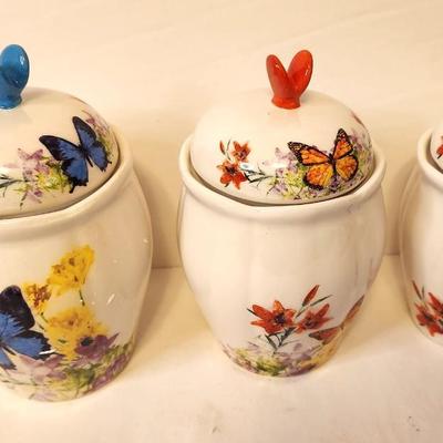 Lot #17 Contemporary Canister Set - Butterfly Theme