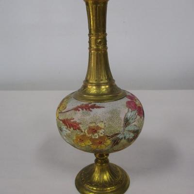 Gold Metal Hand Painted Tapestry Vase