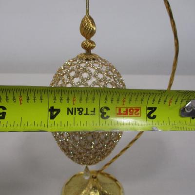 Hand Decorated Jeweled Goose Egg With Stand