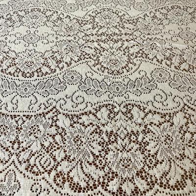 Vintage 108"x66" Oval Crocheted Tablecloth