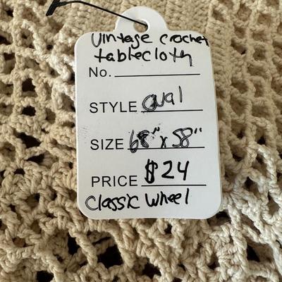 Thick Crocheted Tablecloth 68" Round