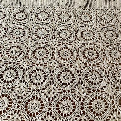 Thick Crocheted Tablecloth 68" Round