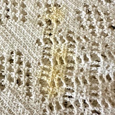 70" Circular Crocheted Tablecloth - Flower Pattern