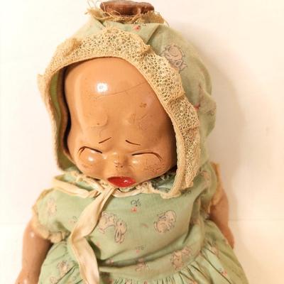 Lot #23 Antique 3-Face Composition Doll - 1940's