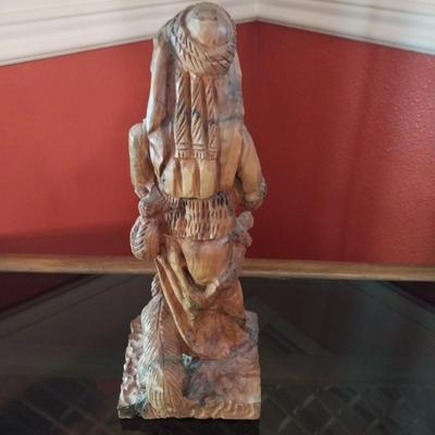 WOOD CARVED OLD PROSPECTOR WITH A VIAL OF GOLD FLAKES?