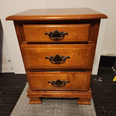 Solid Wood 3 drawer chest side table bedroom