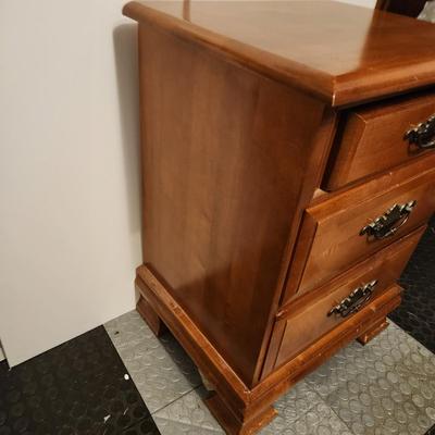 Solid Wood 3 drawer chest side table bedroom