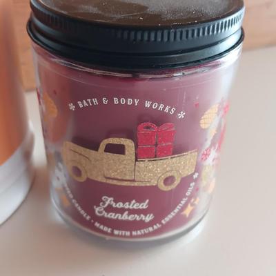 Three new candles - Evergreen - Mandarin & candied clove and Frosted Cranberry Bath & Bodyworks