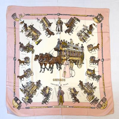 113 Authentic HERMÃ‰S Carre 90 Silk Scarf Omnibus Et Voitures de Place by Philippe Ledoux 1967