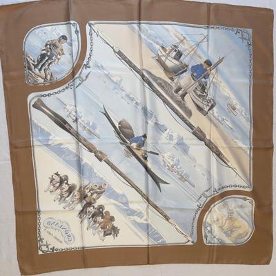 115 Authentic HERMÃ‰S Carre 90 Silk Scarf Gronland by Philippe Ledoux 1982