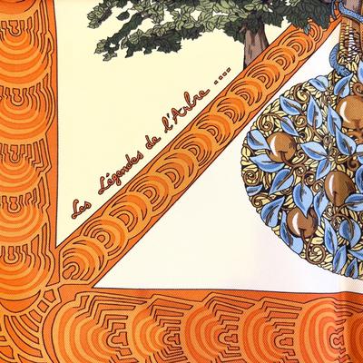 118 Authentic HERMÃ‰S Carre 90 Silk Scarf Les Legendes de L' Arbre by Annie Faivre 1998