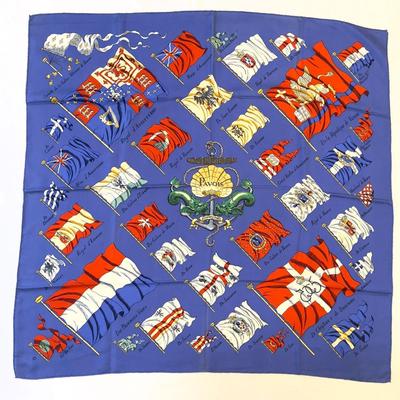 119 Authentic HERMÃ‰S Carre 90 Pavois Scarf by Philippe Ledoux 1964
