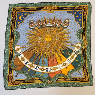 120 Authentic HERMÃ‰S Carre 90 Silk Scarf Carpe Diem by Joachim Metz 1994