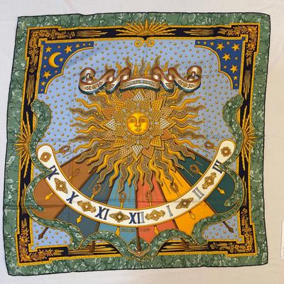 120 Authentic HERMÃ‰S Carre 90 Silk Scarf Carpe Diem by Joachim Metz 1994