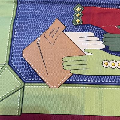 121 Authentic HERMÃ‰S Carre 90 Silk Scarf Tout Cuir by Caty Latham 2002