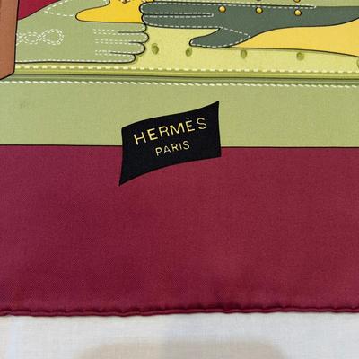 121 Authentic HERMÃ‰S Carre 90 Silk Scarf Tout Cuir by Caty Latham 2002