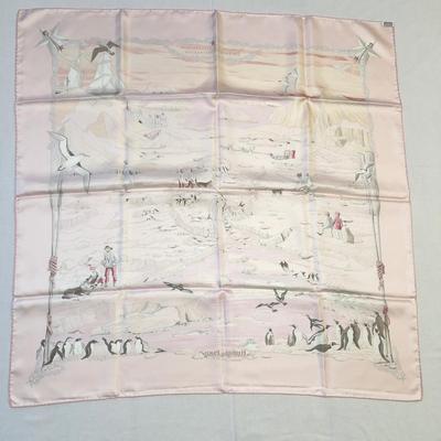 126 Authentic HERMÃ‰S Carre 90 Silk Scarf Hommage A L' Explorateur Sir Ernest Shackleton by ZoÃ« Pauwels 2005