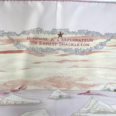 126 Authentic HERMÃ‰S Carre 90 Silk Scarf Hommage A L' Explorateur Sir Ernest Shackleton by ZoÃ« Pauwels 2005