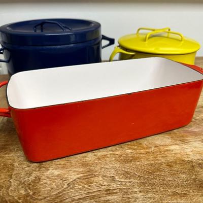 Lot of Dansk enamel and Midcentury enamel cookware