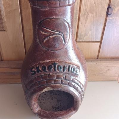 Miniature Skeeterlog Chiminea with three new scented bed bath & Beyond candles