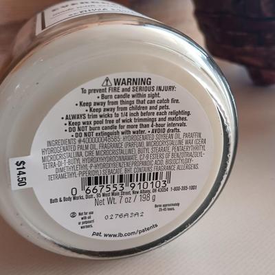 Miniature Skeeterlog Chiminea with three new scented bed bath & Beyond candles