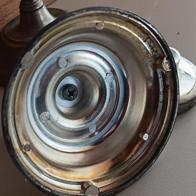 Two matching sets of candle holders - Gallery & Silverplated - and a pack of tapered candles