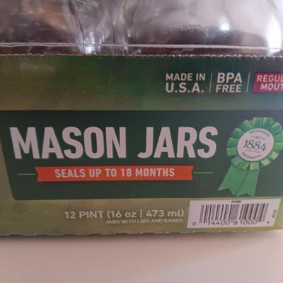 12 Pint 16-ounce Mason Jars BRAND NEW canning jars