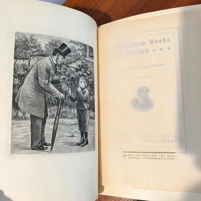 Antique Lot 3 Charles Dickens Books + 2 Children's Christmas Books