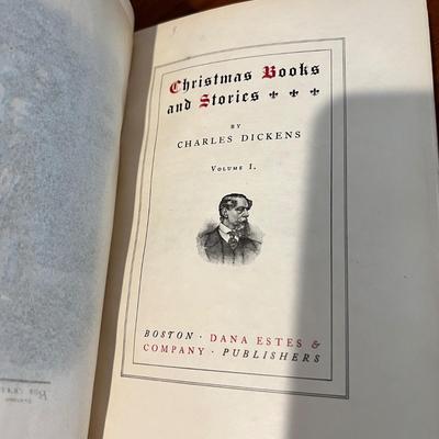 Antique Lot 3 Charles Dickens Books + 2 Children's Christmas Books