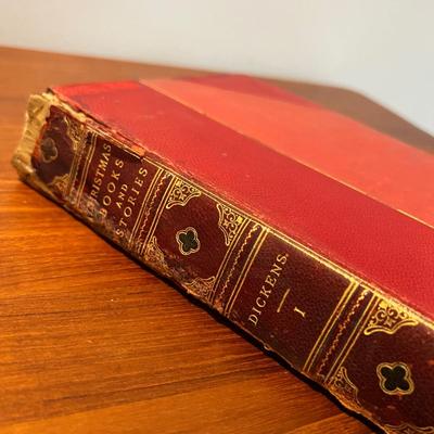 Antique Lot 3 Charles Dickens Books + 2 Children's Christmas Books