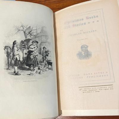 Antique Lot 3 Charles Dickens Books + 2 Children's Christmas Books