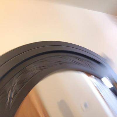 Large decorative framed mirror with accent design wooden frame