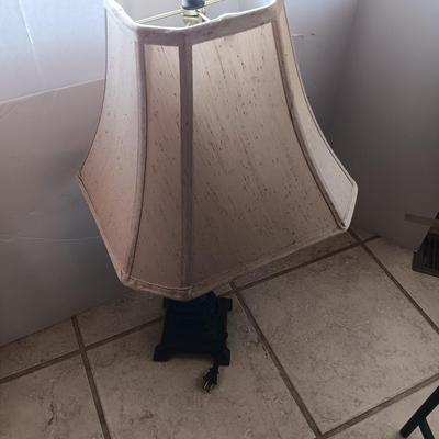 Table lamp with shade - darker marble accent with bronze colored base 1 of 2