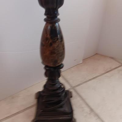 Table lamp with shade - darker marble accent with bronze colored base 1 of 2