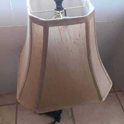 Table lamp with shade - darker marble accent with bronze colored base 1 of 2