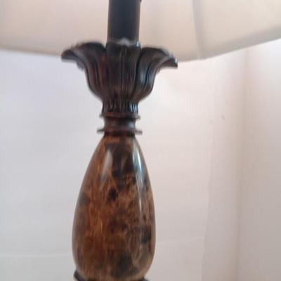 Table lamp with shade - darker marble accent with bronze colored base 1 of 2