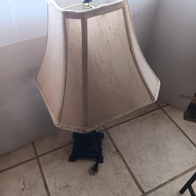 Table lamp with shade - darker marble accent with bronze colored base 2 of 2 - switch