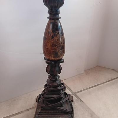 Table lamp with shade - darker marble accent with bronze colored base 2 of 2 - switch