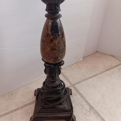 Table lamp with shade - darker marble accent with bronze colored base 2 of 2 - switch