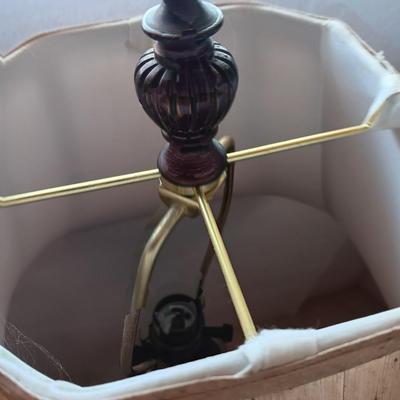 Table lamp with shade - darker marble accent with bronze colored base 2 of 2 - switch