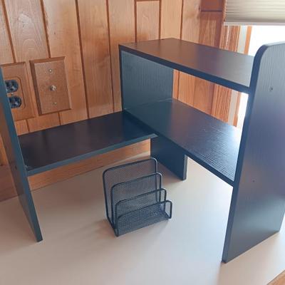 Black adjustable shelving unit - Desk top - with paper organizer