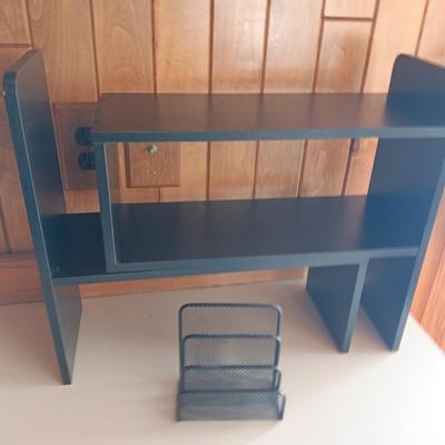 Black adjustable shelving unit - Desk top - with paper organizer