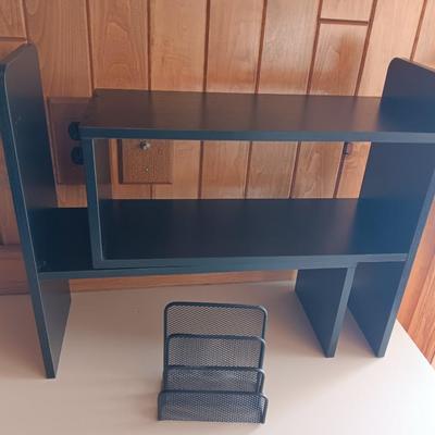 Black adjustable shelving unit - Desk top - with paper organizer