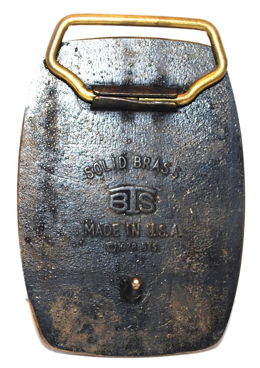 Largemouth Bass Belt Buckle Solid Brass BTS 1978 3 1 2 x 2 1 2 EstateSales