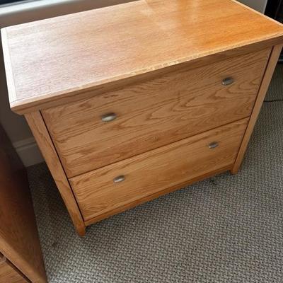 Lot 1075 wood lateral file cabinet