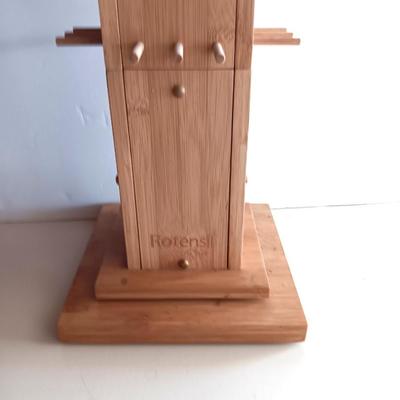 Wooden Rotensil rack - Rotating countertop utensil organizer