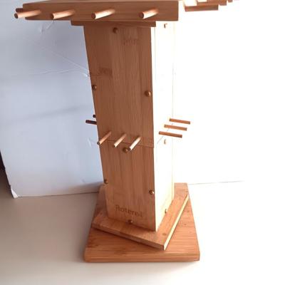 Wooden Rotensil rack - Rotating countertop utensil organizer