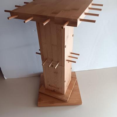 Wooden Rotensil rack - Rotating countertop utensil organizer