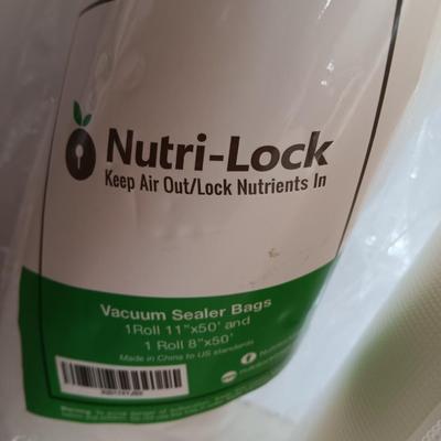 Nutri-Lock Vacuum Sealer bags 11" x 50" and one roll 8" x 50" 1 of 2