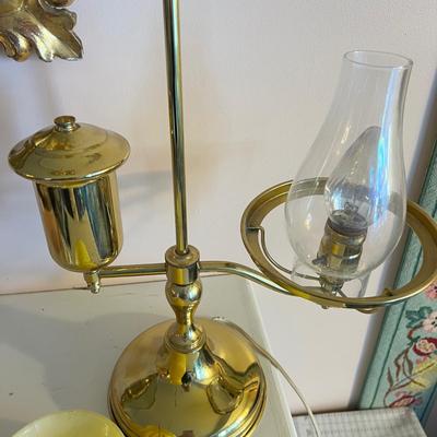 Vintage Brass Studentâ€™s Lamp w. Electric Counterweight Swing Arm